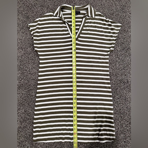 Sanctuary Olive Army Green and Cream Striped V-Neck T-shirt Dress - Picture 6 of 9